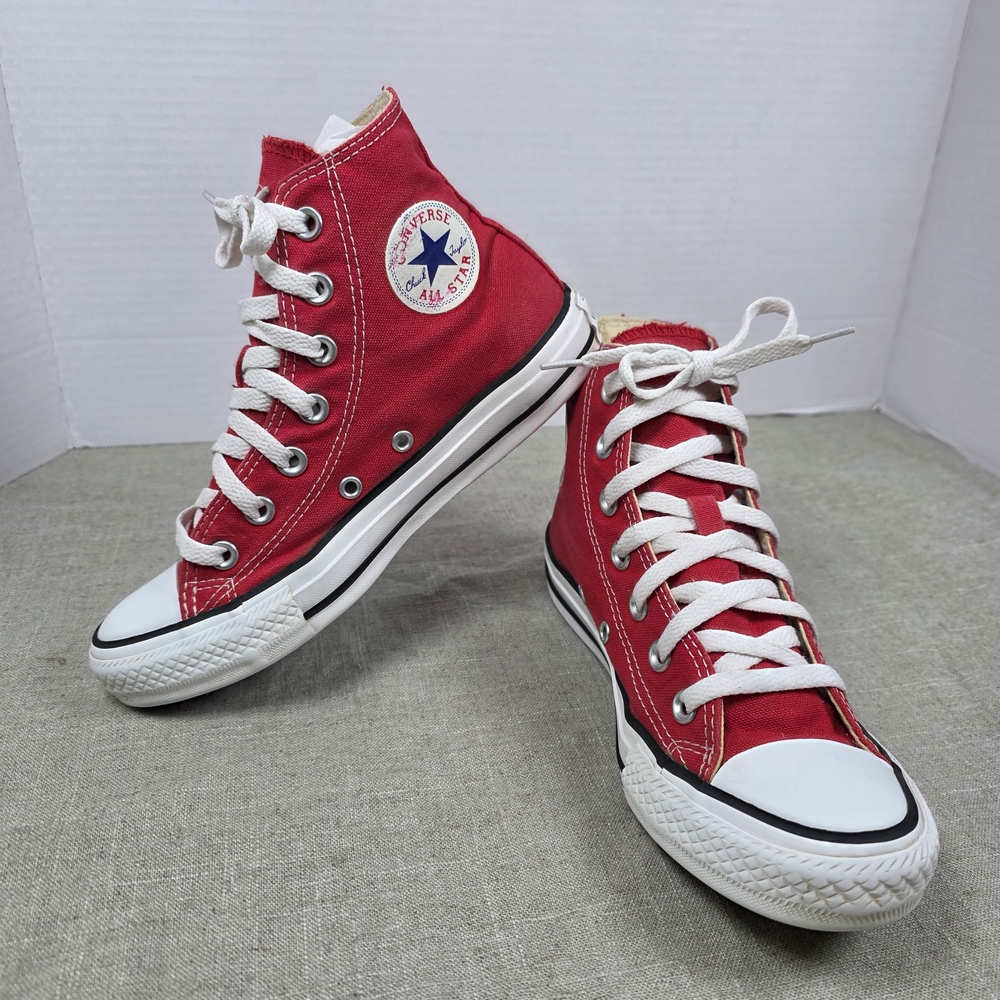 Converse Red and White Canvas High-Tops
